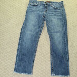 Joe's Jeans Size 28 The Smith Mid Rise Straight Crop Raw Hem Blue Jeans